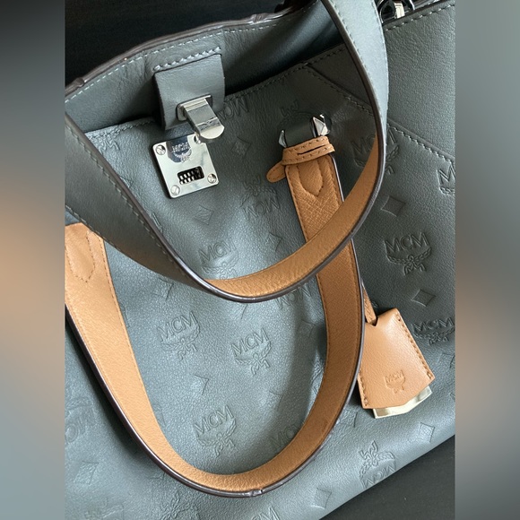 MCM Essential Embossed Leather Monogram Bag - Picture 10 of 11